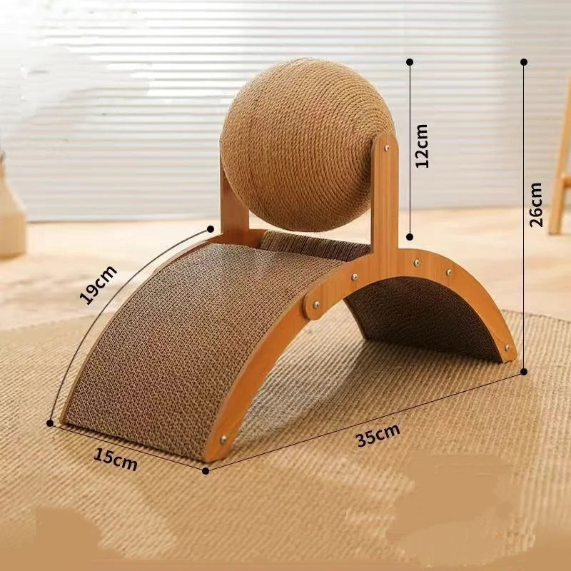 Sisal Scratch Board With Ball For Cats