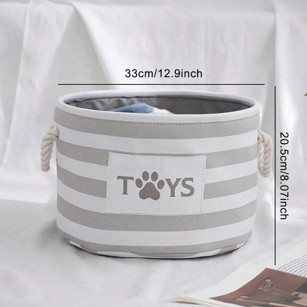 Foldable Pet Toy Basket